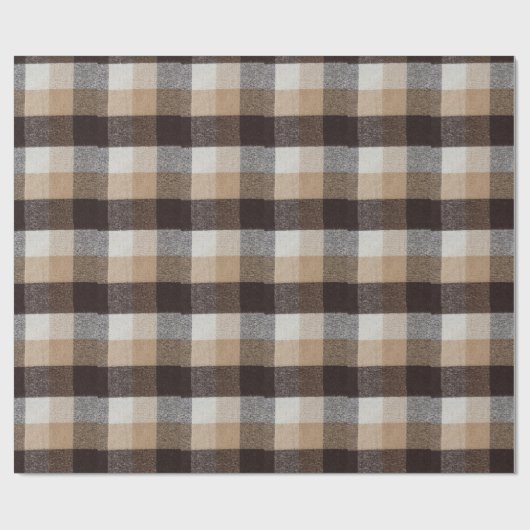Brown Checkered Wool: Tartan Texture Geschenkpapier (Flach)