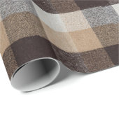 Brown Checkered Wool: Tartan Texture Geschenkpapier (Rolleneckpunkt)