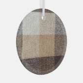 Brown Checkered Wool: Tartan Texture Ornament Aus Glas (Vorderseite Rechts)