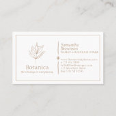 Brown Chic Minimalistisch Leaf Fern Floral Visitenkarte (Rückseite)