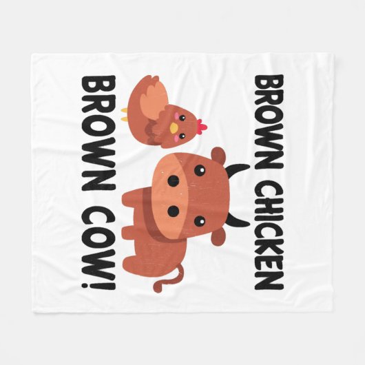 Brown Chicken Brown Kuh Fleecedecke (Vorderseite (Horizontal))