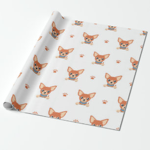 Brown Chihuahua Dog Pattern Geschenkpapier