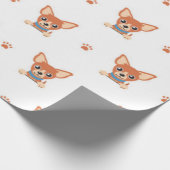 Brown Chihuahua Dog Pattern Geschenkpapier (Ecke)