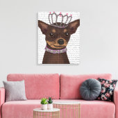 Brown Chihuahua und Tiara Leinwanddruck (Insitu (Wohnzimmer))