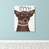 Brown Chihuahua und Tiara Leinwanddruck (Insitu (Holzboden))