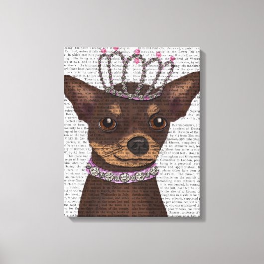 Brown Chihuahua und Tiara Leinwanddruck (Vorderseite)