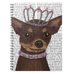 Brown Chihuahua und Tiara Notizblock