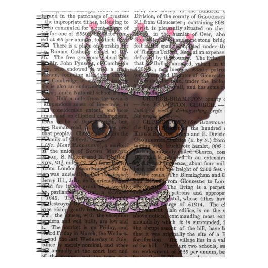 Brown Chihuahua und Tiara Notizblock (Vorderseite)