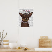Brown Chihuahua und Tiara Poster (Küche)
