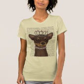 Brown Chihuahua und Tiara T-Shirt (Vorderseite)