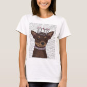 Brown Chihuahua und Tiara T-Shirt (Vorderseite)