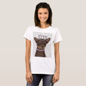 Brown Chihuahua und Tiara T-Shirt (Vorne ganz)