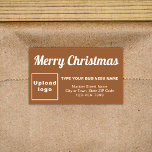 Brown Christmas Business Rectangle Shape Sticker<br><div class="desc">Frohe Weihnachten! Einer der bekanntesten Feiertage des Jahres. Es ist auch eine der besten Jahreszeiten für Werbung für Ihr Unternehmen. Rectangle Form Aufkleber mit Fröhlichen Weihnachtsgrüßen, Ihrem Firmennamen und anderen Informationen über Ihr Unternehmen. Sie können es als Zubehör für Ihr Produktverpackungsmaterial verwenden, um Ihren Produktnamen zu fördern. Sie können es...</div>