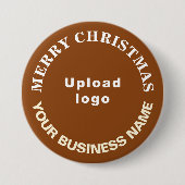 Brown Christmas Business Round Shape Button (Vorderseite)