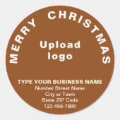 Brown Christmas Business Round Shape Sticker (Vorderseite)