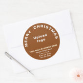 Brown Christmas Business Round Shape Sticker (Umschlag)