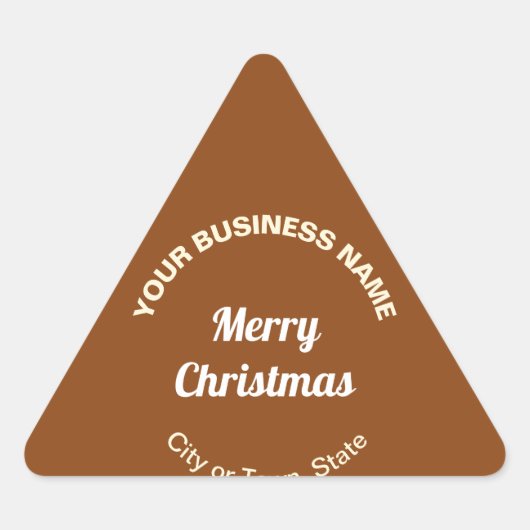 Brown Christmas Business Triangle Shape Sticker (Vorderseite)