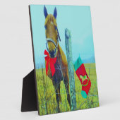 Brown Christmas Horse Fotoplatte (Seite)