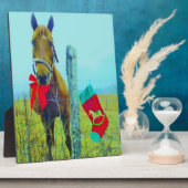 Brown Christmas Horse Fotoplatte (Seite)