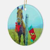 Brown Christmas Horse Keramikornament (Links)