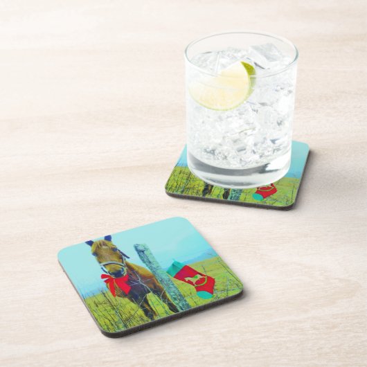 Brown Christmas Horse Untersetzer (Rechte Seite)