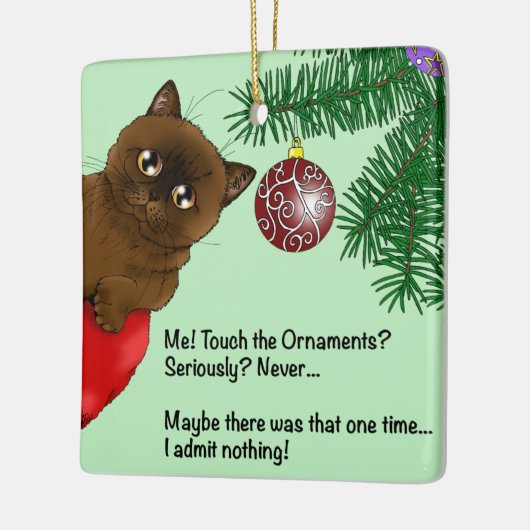 Brown Christmas Ornament Cat (Links)