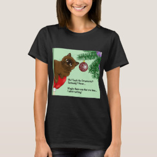 Brown Christmas Ornament Cat T-Shirt