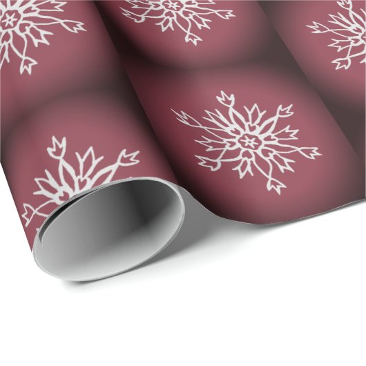 Brown Chritsmas White Snowflakes Packpapier (Rolleneckpunkt)