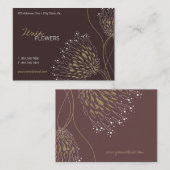 Brown Chrysanthemum Blume Elegante Chic Floral Visitenkarte (Vorne/Hinten)