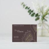 Brown Chrysanthemum Blume Elegante Chic Floral Visitenkarte (Stehend Vorderseite)