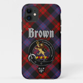Brown Clan Abzeichen & Tartan Phone Case (Rückseite)