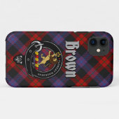 Brown Clan Abzeichen & Tartan Phone Case (Rückseite (Horizontal))