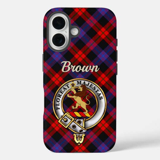Brown Clan Badge & Tartan iPhone / iPad case (Rückseite)