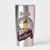 Brown Clan Badge & Tartan Thermobecher (Rückseite)