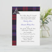 Brown Clan Tartan Kariert Wedding Einladung (Stehend Vorderseite)