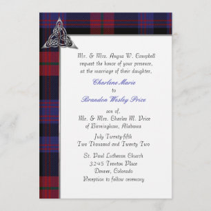 Brown Clan Tartan Kariert Wedding Einladung