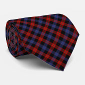 Brown Clan Tartan Royal Blue und Red Kariert Krawatte (Gerollt)