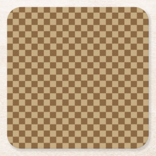 Brown Classic Checkerboard by Shirley Taylor Rechteckiger Pappuntersetzer