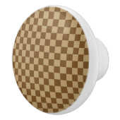 Brown Classic Checkerboard von Shirley Taylor Keramikknauf (Rechts)