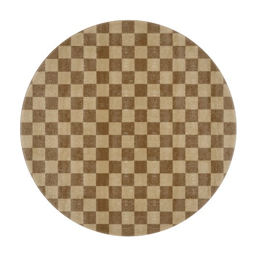Brown Classic Checkerboard von Shirley Taylor Schneidebrett (Vorderseite)