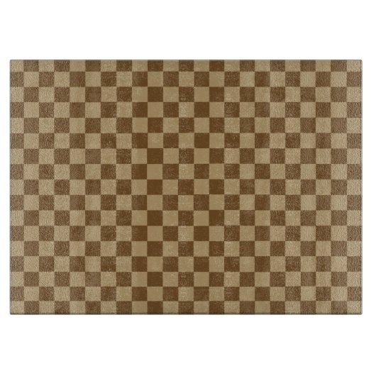 Brown Classic Checkerboard von Shirley Taylor Schneidebrett (Vorderseite)