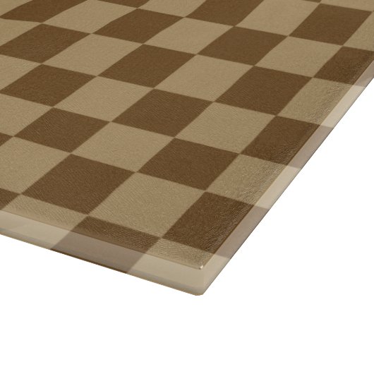 Brown Classic Checkerboard von Shirley Taylor Schneidebrett (Ecke)