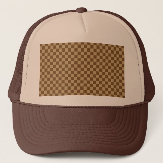 Brown Classic Checkerboard von Shirley Taylor Truckerkappe (Vorderseite)