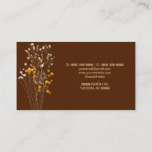 Brown Classic Floral Design Visitenkarte (Rückseite)