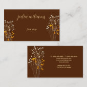 Brown Classic Floral Design Visitenkarte (Vorne/Hinten)