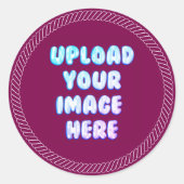 Brown Classic Round Sticker with a Business Logo (Vorderseite)