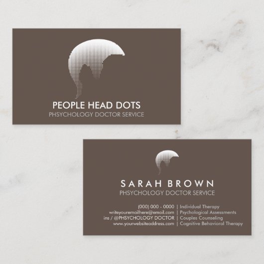 Brown Clinical Psychology Doctor Visitenkarte (Vorne/Hinten)