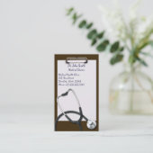 Brown Clipboard with Medical Stethoscope Terminkarte (Stehend Vorderseite)