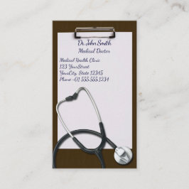 Brown Clipboard with Medical Stethoscope Terminkarte