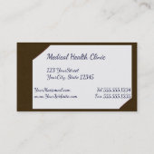 Brown Clipboard with Medical Stethoscope Visitenkarte (Rückseite)